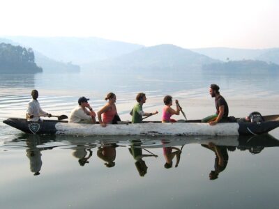 Canoeing on Lake Bunyonyi