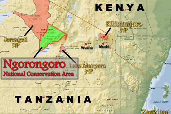 ngorongoro conservation area map